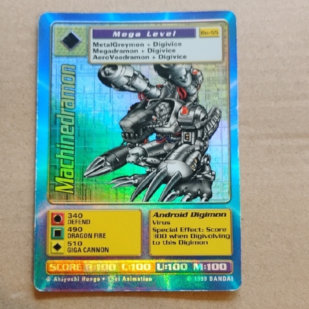 Bandai Digimon Machinedramon Holographic Card! Used